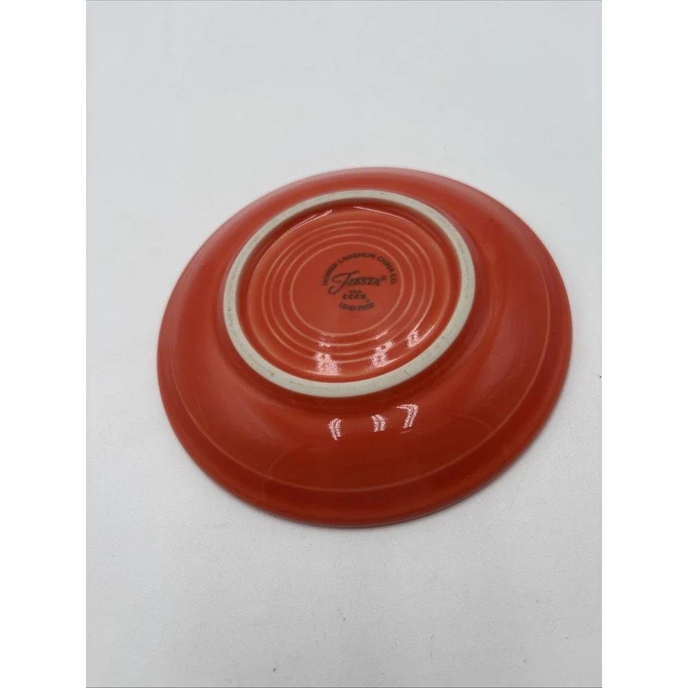 Fiestaware Coffee Tea Cup & Saucer Homer‎ Laughlin Co HLC USA Orange With Lead